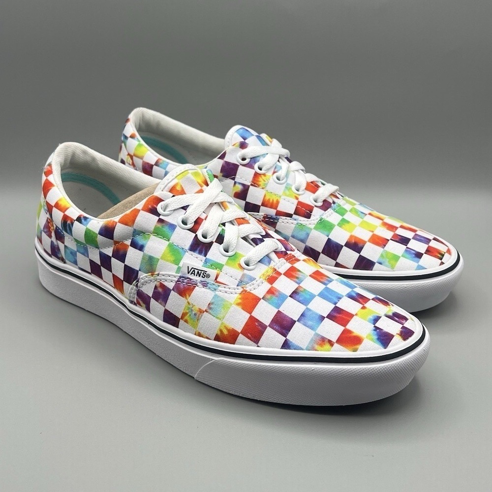 Vans Doheny Rainbow Multicolor Checkerboard Skate Shoes - Men's Size 9.5